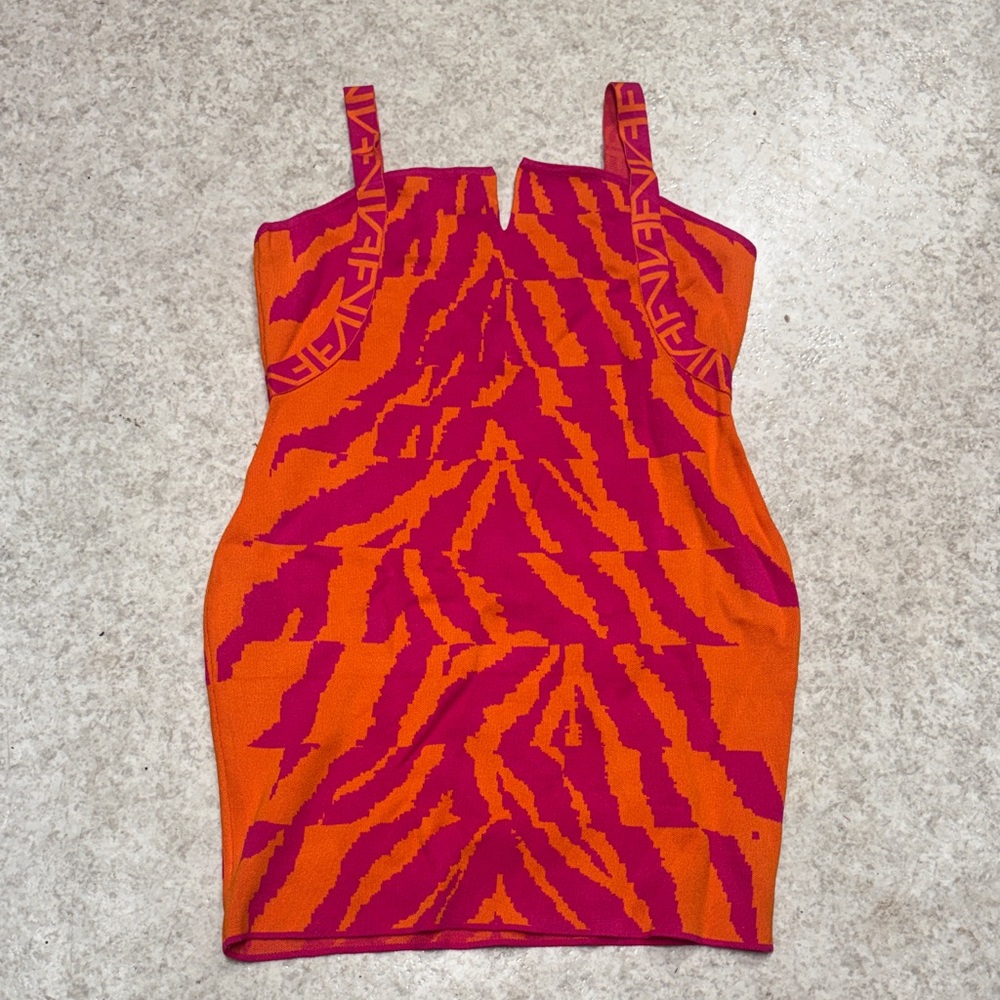 NWT Fashion Nova Orange and Pink Mini Dress